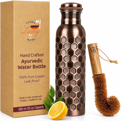 Bouteille d'eau en cuivre pur Alpha Living Home, 32 oz