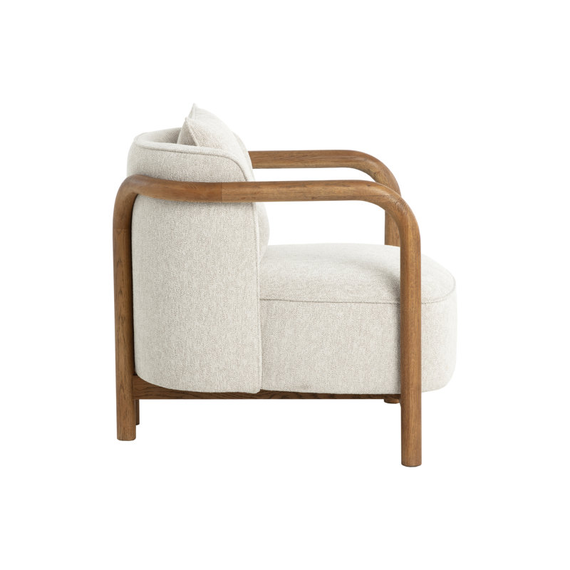 Lounge Chair, Beige Polyester