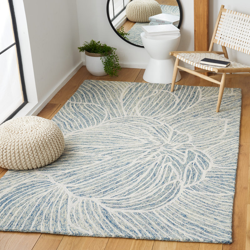 Tapis bleu / ivoire Aeryana 451, Rectangle 8 pi x 10 pi