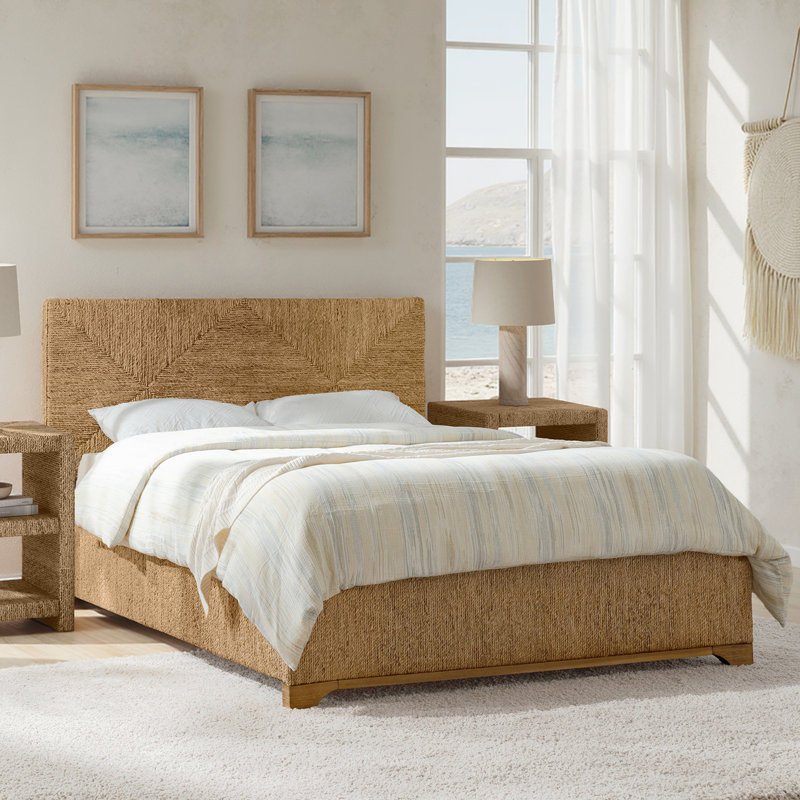 Melosia Standard Wicker Woven Bed, Queen