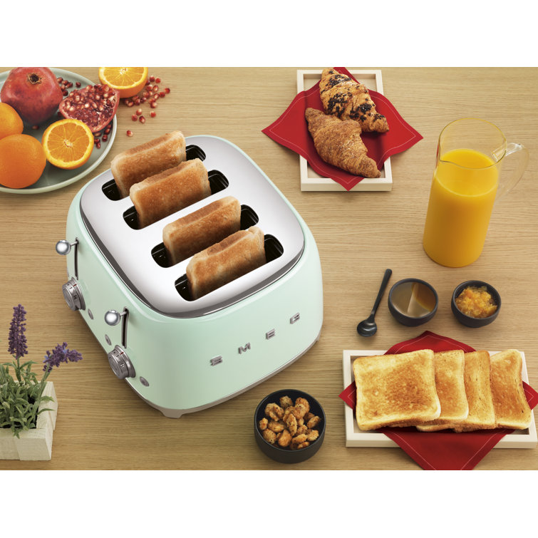 SMEG 4 Slice Long Slot 50s Retro Style Toaster - Stone Empire