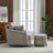 Upholstered Swivel Chair With Storage Ottoman-102361025