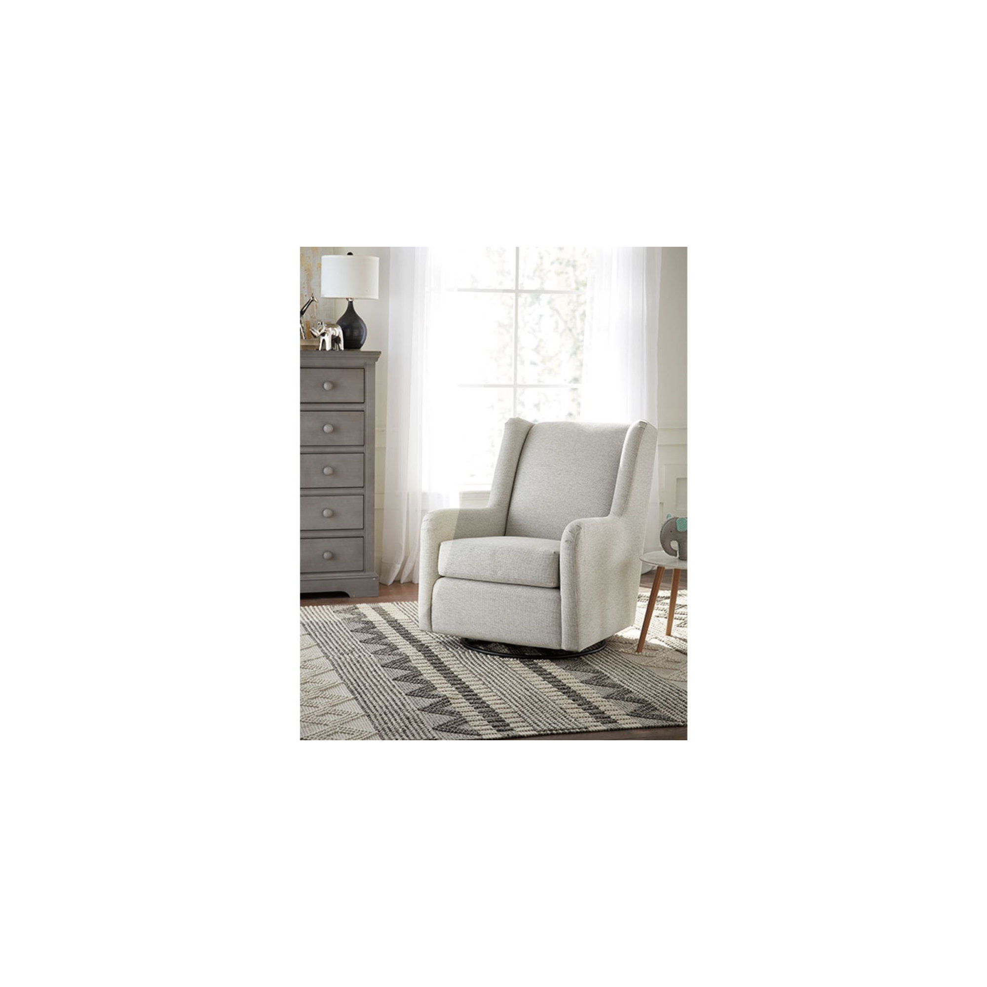 Upholstered Swivel Glider, Galloway Canvas Performance
