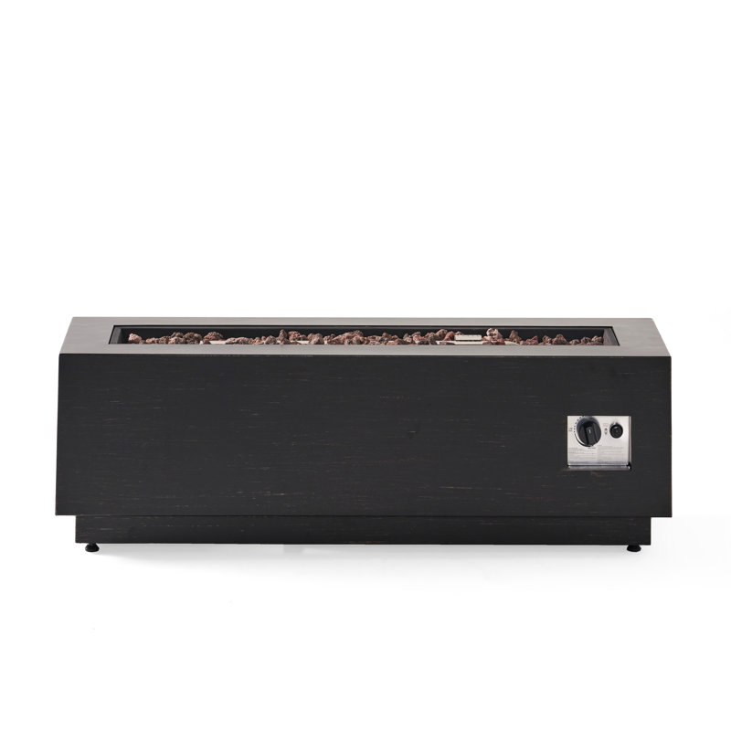 Outdoor Iron Fireplace, 50,000 , Rectangular, Chic Design, No Assembly Rectangular Fire Pit, Elegant Feature,