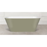 Painted Vetralla 58-3/4" X 29-2/8" Freestanding Soaking Bathtub In Volcanic Limestone With No Overflow Hole