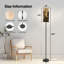 Grande lampe moderne sur pied avec télécommande à DEL à intensité variable, abat-jour réglable, scène boisée, écureuil noir, écrous tenants et écrous rouges pour le salon, la chambre et le bureau