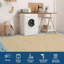 Tapis de cuisine à bordure florale - minimaliste, antidérapant, lavable pour les couloirs, le vestibule et la chambre à coucher (bleu clair)-412292150