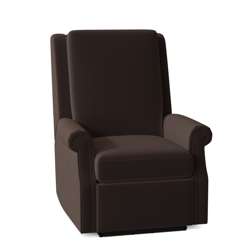 Reclination 33" Wide Genuine Leather Standard Recliner, 1183 Dove, Manual, Glider
