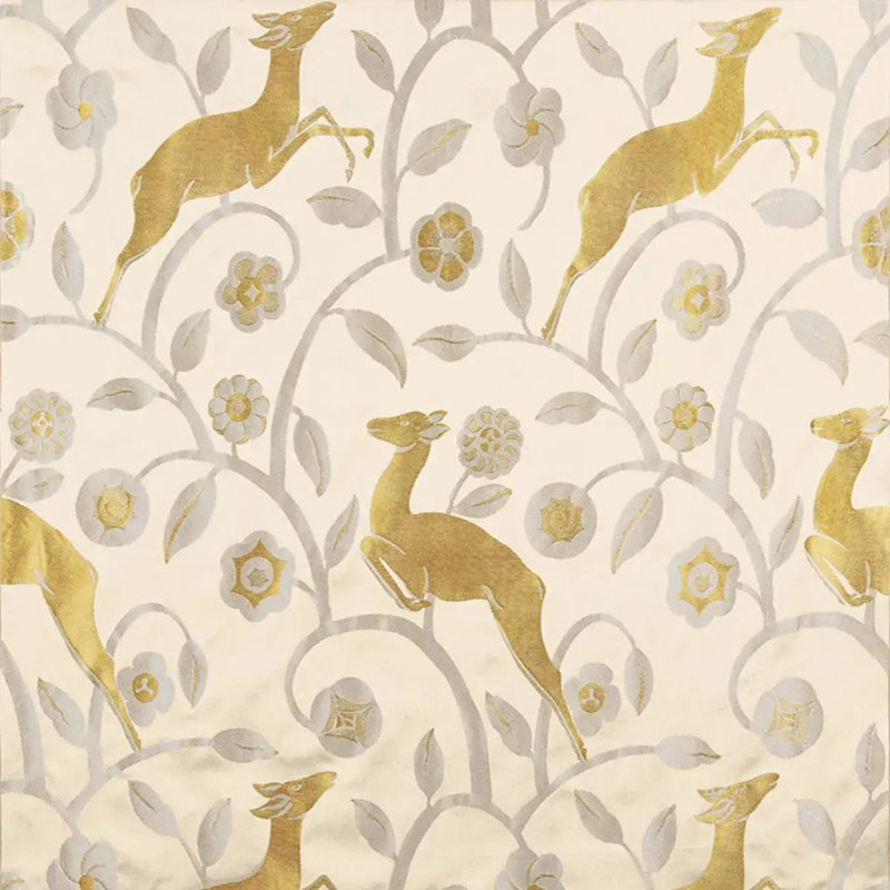 Tissu Les Gazelles Au Bois, Écru