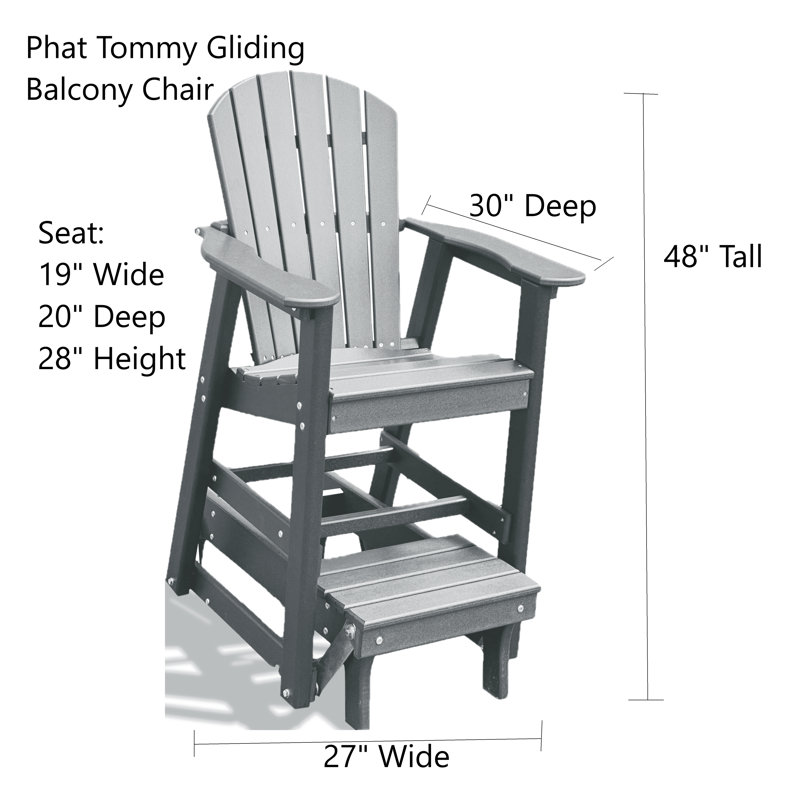 Phat Tommy BALCONY CHAIR GLIDER, Gray