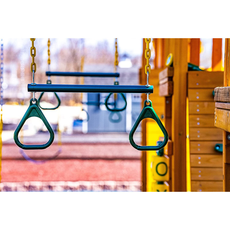 Gym Ring/Trapeze Bar Combo with Coated Chains