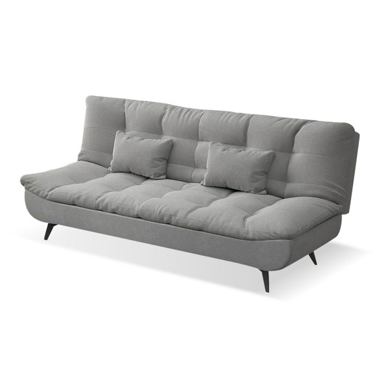 Canapé-lit modulaire gris en coton et lin