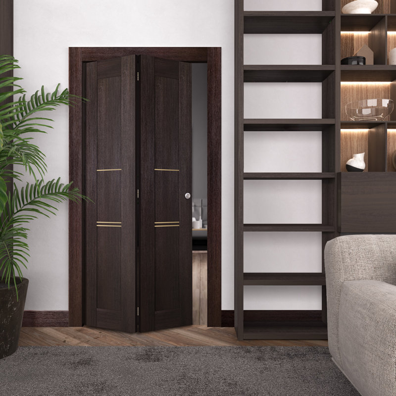 Porte pliante lambrissée Avon 07, 36 po x 79,38 po, Chêne