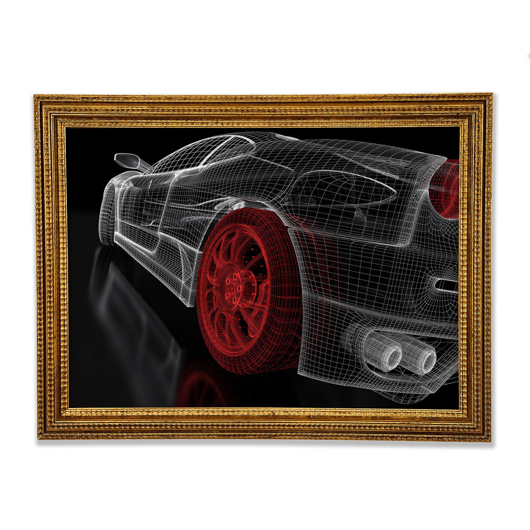 Wireframe Ferrari 2 - Drucken