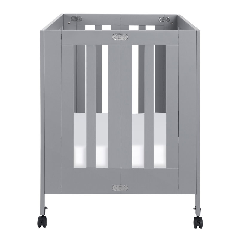 Maki 2-in-1 Convertible Portable Crib, Gray