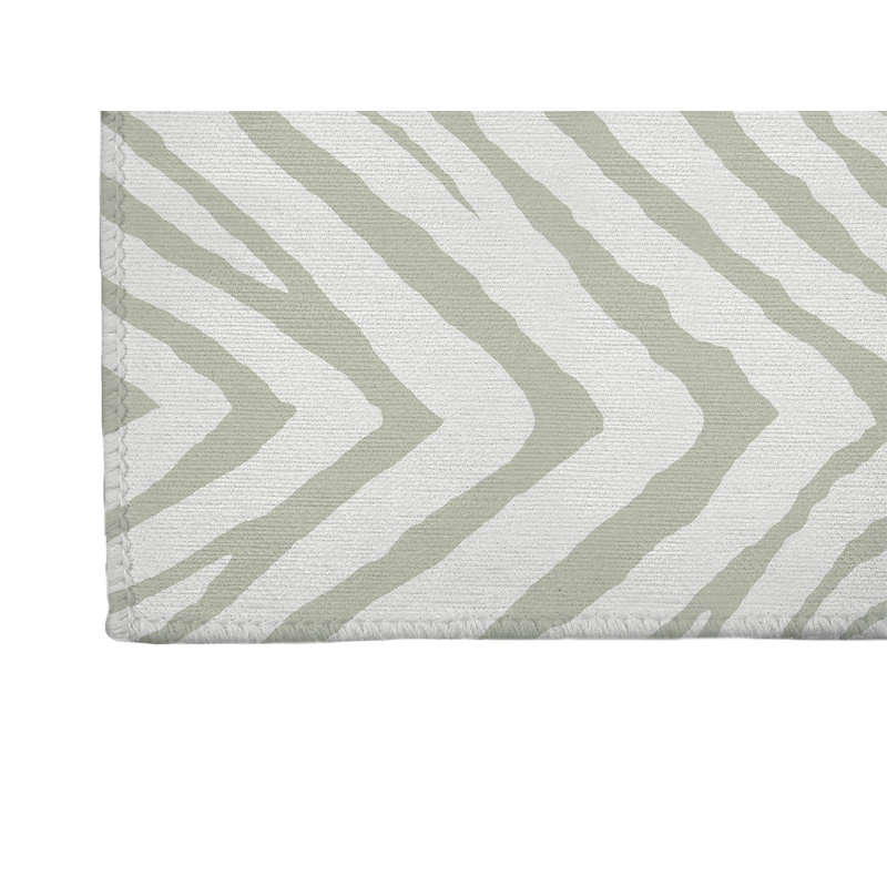 Zebra Stripe Non-Slip Outdoor Rug, Rectangle 2' x 3'