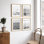 «Grayscale Beach Ocean Star Bottle Nature Wilderness Photographie Modern Decor» 4 pièces