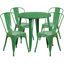 Ensemble de table ronde intérieure / extérieure en métal 24 po avec 4 chaises de café-82093515
