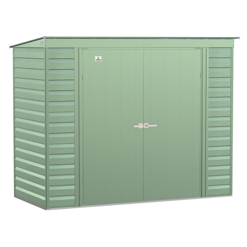 Select Steel Storage Shed Steel Storage Shed, 8X4, Sage Green, Sage Green