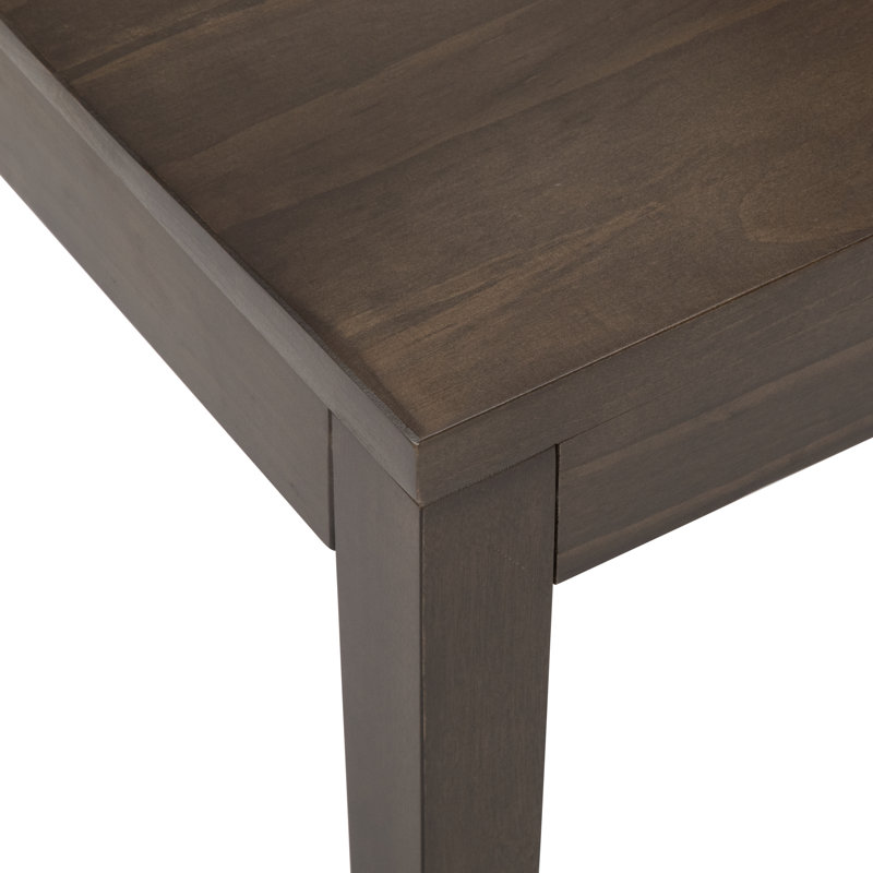 Chaise d'appoint à dossier bas en bois massif Linzy, Noyer