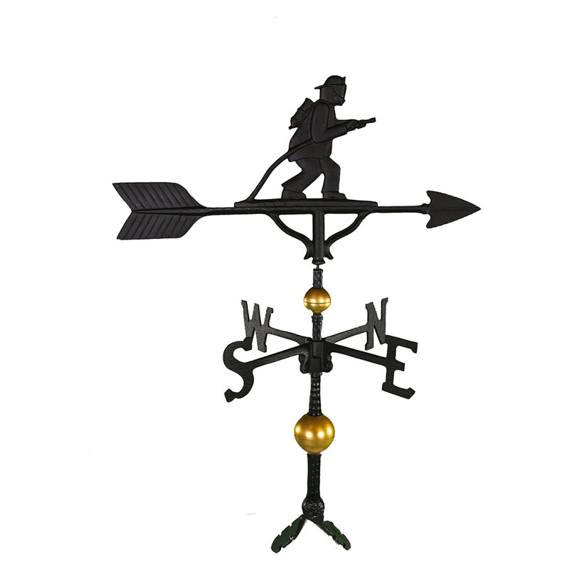 Deluxe Fireman Weathervane, Black