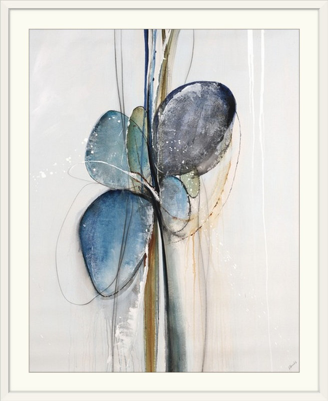 'Unhooked III by Sydney Edmunds Painting Print, 28" H x 24" lx 1" p, Cadre blanc