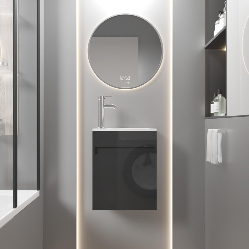 40.5mm Single Bathroom Vanity with Basin, Black