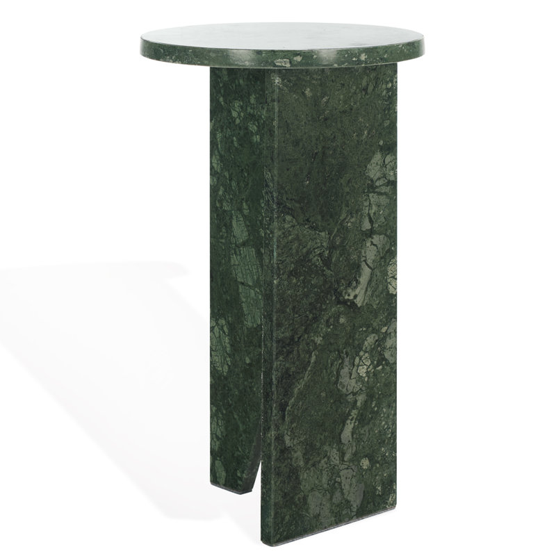 Devlin Marble Drink Table, Dark Green