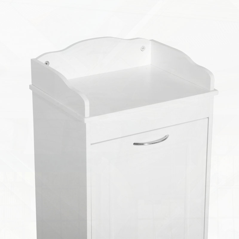 Tilt Out Laundry Hamper Free Standing Home Organizer Bathroom Storage Cabinet