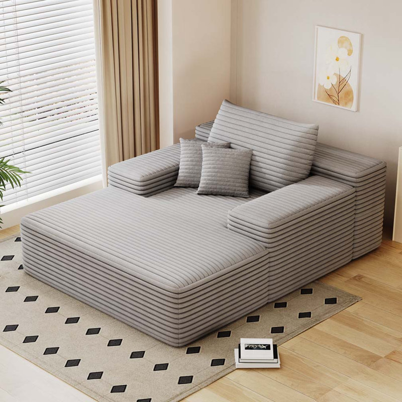 Chaise longue rembourrée pour l'intérieur, Gris