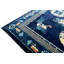 Tapis bleu en laine noué à la main Exciting