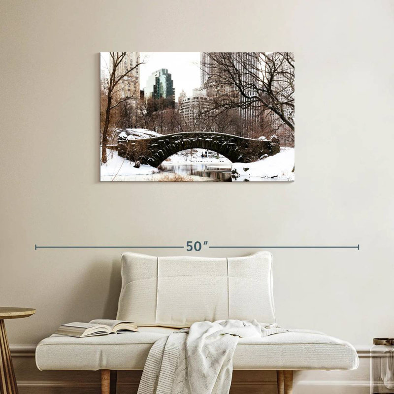 Ravi Gapstow Bridge Snow, H 24 po x l 36 po