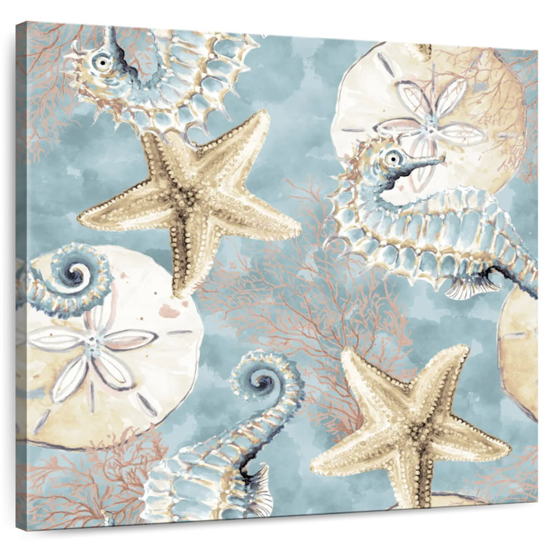 Brampt Blue Ocean Treasure Seahorse, 16" H x 16" W