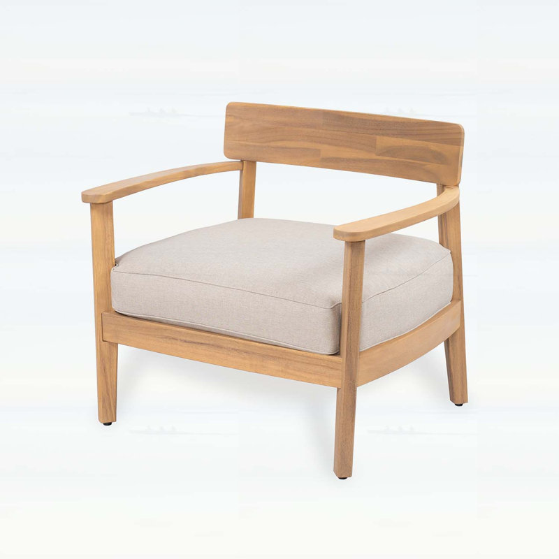 Ensemble de fauteuils club en bois d'acacia avec coussins de siège confortables pour une détente et une durabilité en plein air