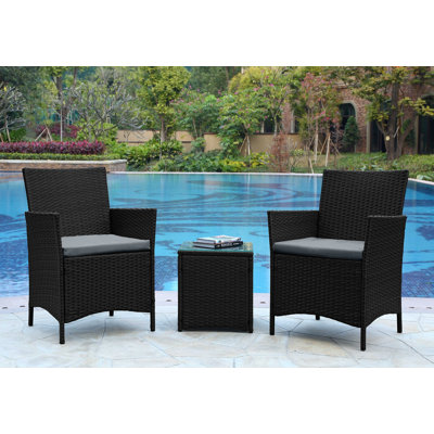 Imperia 2-Person Patio Conversation Set with Cushions and Table by Manhattan Comfort