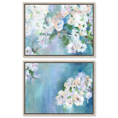 «Brighten My Day II», grand imprimé abstrait surdimensionné encadré par Art Remedy, cadre blond, 44 x 33