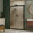 48.In W X 72.In H Single Sliding Shower Door, Tempered Glass Shower Door