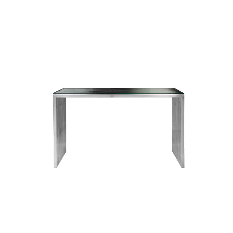 Lux Glass Writing Desk, Silver