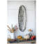 Art mural en métal argenté avec motif de grille - Accent géométrique en fer 12,5 "x 37,5"