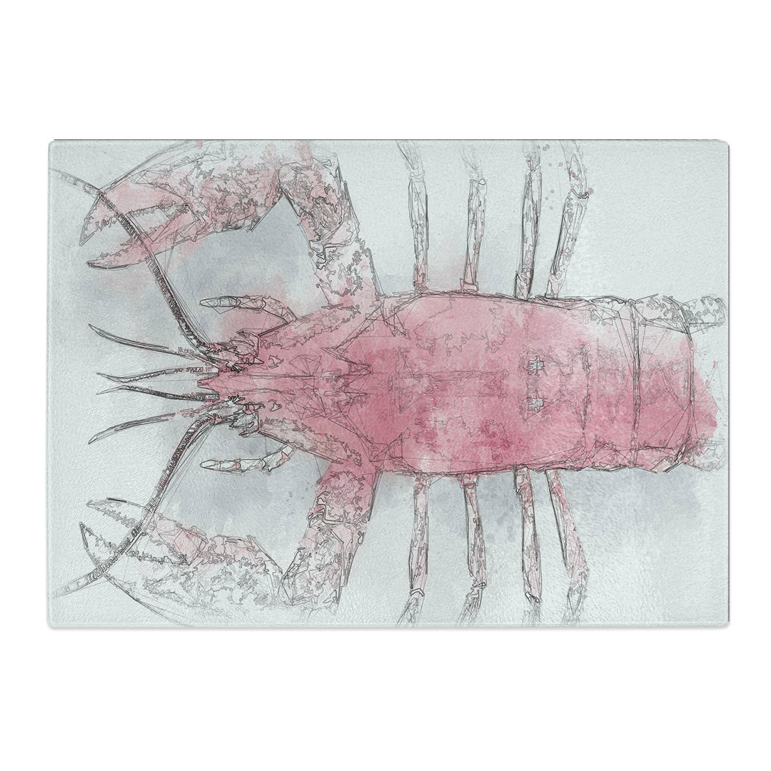 Tempered Glass the Pink Lobster Chopping Board
