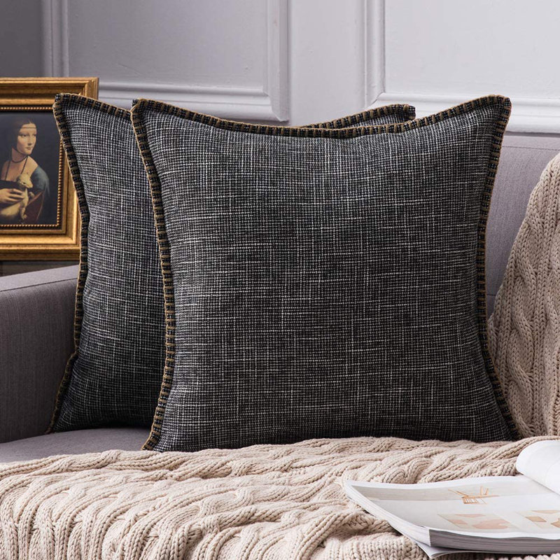 Pillow Cover, Black, 20"H x 20"W