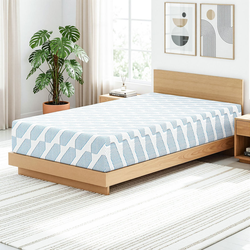 Matelas en mousse viscoélastique gélifiée mi-ferme, 10", Lit simple