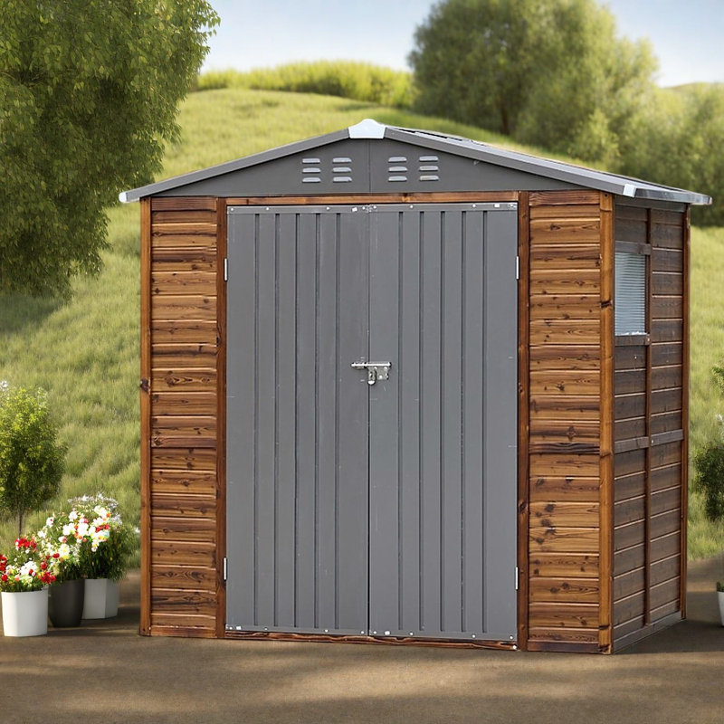 Durable Iron-wood Sheds, Modern Rustic Style For Multifunctional Storage