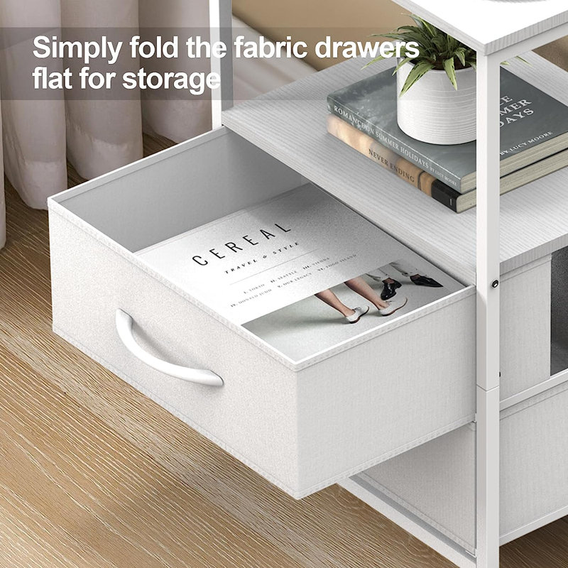 Emmielou 2 - Drawer End Table and Built-In Outlets, White