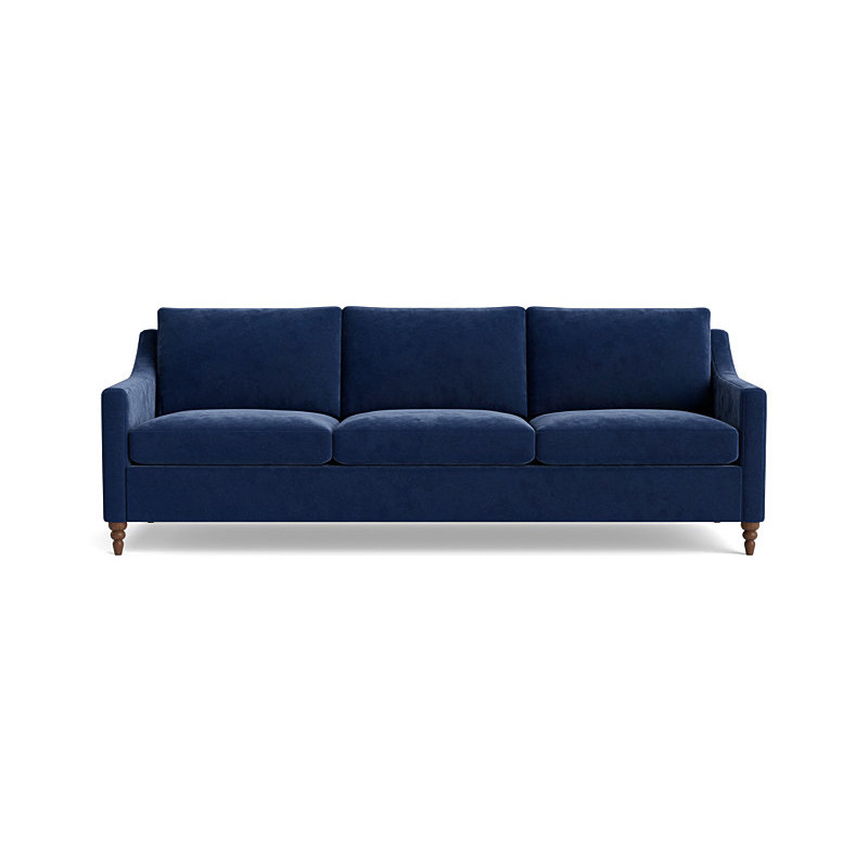 Vera Sofa (95"), Performance Velvet - Uniform, Walnut Finish (Turned)