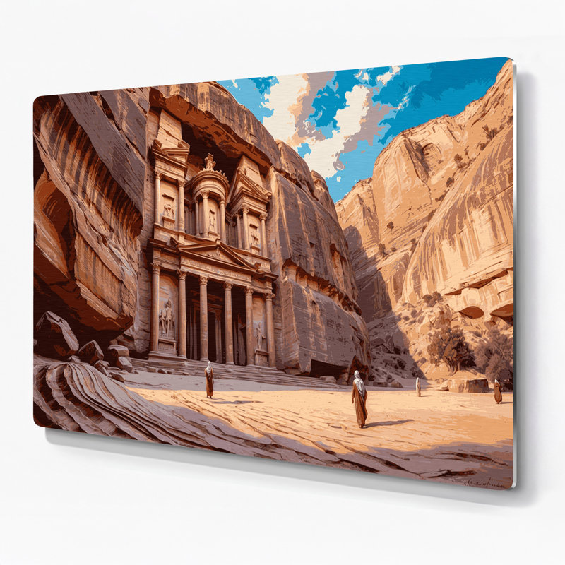 Art mural urbain en cités villes de Petra, H 11 po x l 14 po