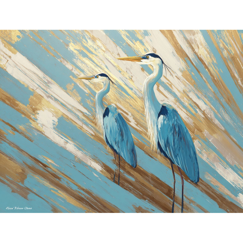 Art moderne sur toile tendue Modern Coastal Herons, H 36 po x l 48 po x P 1,5 po