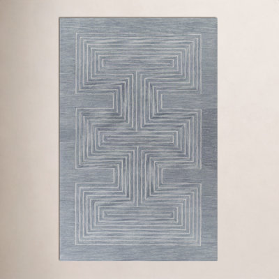 Orlie Copper Hand-Tufted Geometric Wool Rug