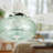 42"W Cecile LED Indoor Ceiling Fan With Hand-Blown Seafoam Green Glass Shade With Remote Control-1789067445
