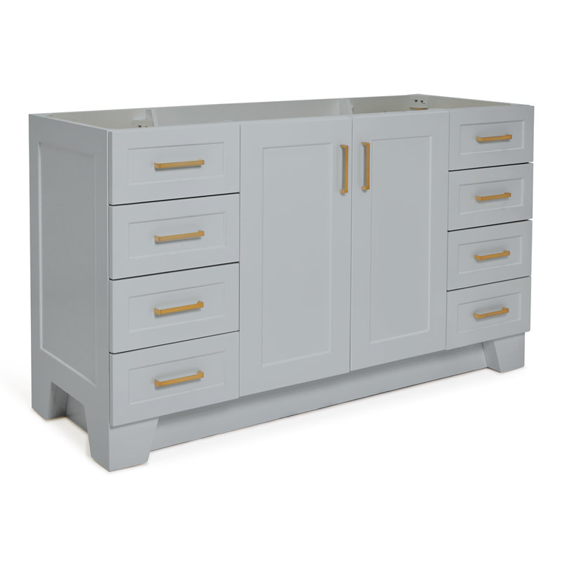 61 IN.  Single Bathroom Vanity, Oval, White Quartz, Vintage Green